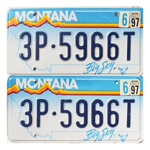 1997 Montana License Plates Pair #3P5966T
