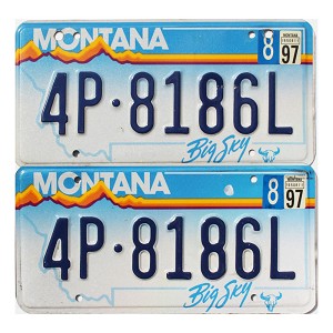 1997 Montana License Plates Pair #4P8186L