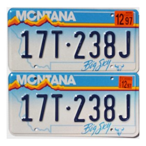 1997 Montana Truck License Plates Pair #17T238J