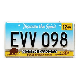 1997 North Dakota License Plate #EVV098