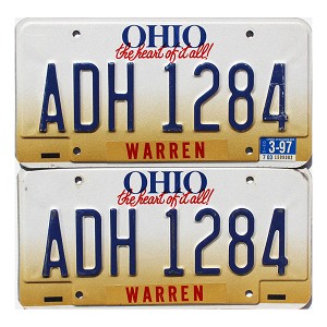 1997 Ohio License Plates Pair #ADH1284