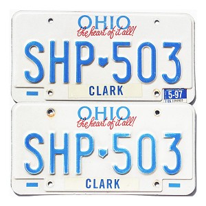 1997 Ohio License Plates Pair #SHP503