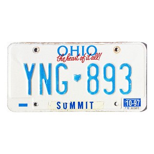 1997 Ohio License Plate #YNG893