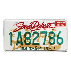 1997 South Dakota License Plate #1A82786