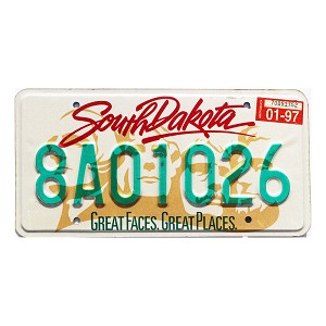 1997 South Dakota License Plate #8A01026