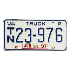1997 Virginia Power Unit License Plate #23976