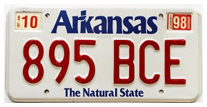 1998 Arkansas License Plate #895BCE