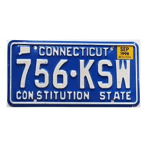 1998 Connecticut License Plate #756KSW