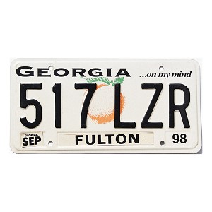 1998 Georgia License Plate #517LZR