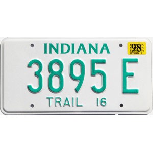 1998 Indiana Trailer License Plate #3895E