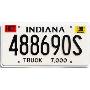 1998 Indiana Truck License Plate #488690S