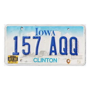 1998 Iowa License Plate #157AQQ