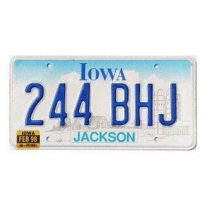 1998 Iowa License Plate #244BHJ