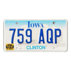 1998 Iowa License Plate #759AQP