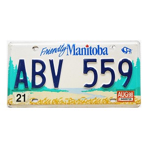 1998 Manitoba License Plate #ABV559