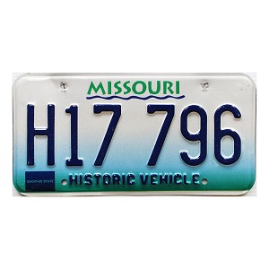 1998 Missouri Historic Vehicle License Plate #H17796
