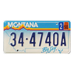 1998 Montana License Plate #344740A
