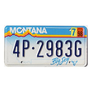 1998 Montana License Plate #4P2983G