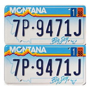 1998 Montana License Plates Pair #7P9471J