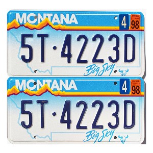 1998 Montana Truck License Plates Pair #5T4223D