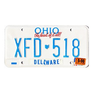 1998 Ohio License Plate #XFD518