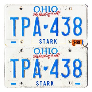 1998 Ohio License Plates Pair #TPA438