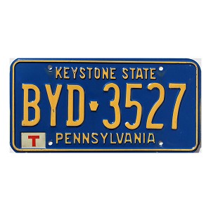 1998 Pennsylvania License Plate #BYD3527