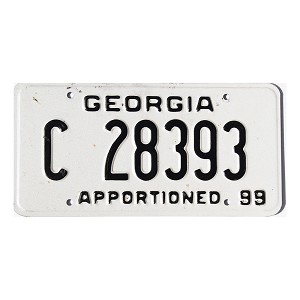 1999 Georgia Apportioned License Plate #C28393