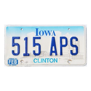 1999 Iowa License Plate #515APS