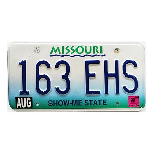 1999 Missouri License Plate #163EHS