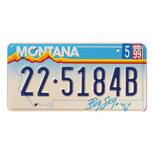 1999 Montana License Plate #225184B