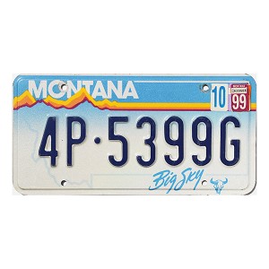 1999 Montana License Plate #4P5399G