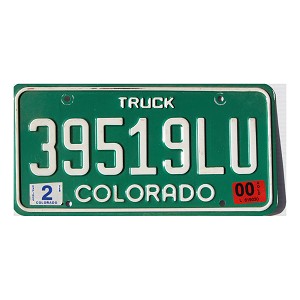 2000 Colorado Truck License Plate #39519LU