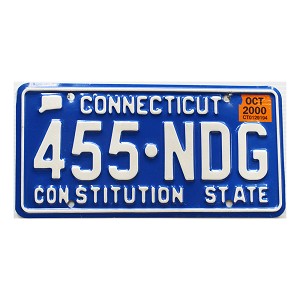 2000 Connecticut License Plate #455NDG