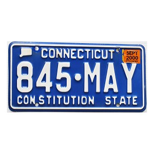 2000 Connecticut License Plate #845MAY