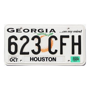 2000 Georgia License Plate #623CFH