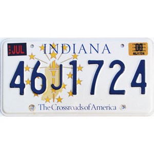 2000 Indiana License Plate #46J1724