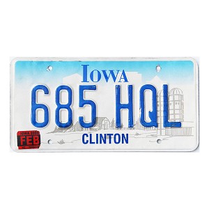 2000 Iowa License Plate #685HQL