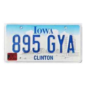 2000 Iowa License Plate #895GYA