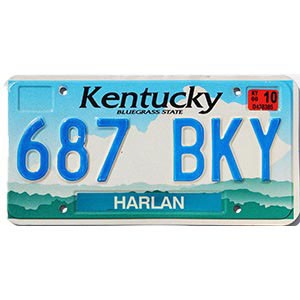 2000 Kentucky License Plate #687BKY