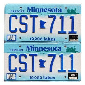 2000 Minnesota License Plates Pair #CST711