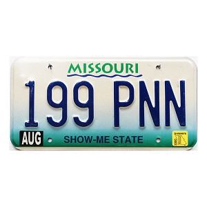 2000 Missouri License Plate #199PNN