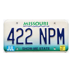2000 Missouri License Plate #422NPM