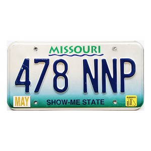 2000 Missouri License Plate #478NNP