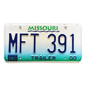 2000 Missouri Trailer License Plate #MFT391