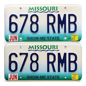 2000 Missouri License Plates Pair #678RMB