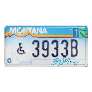 2000 Montana Disabled License Plate #3933B