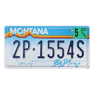 2000 Montana License Plate #2P1554S