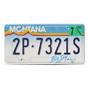 2000 Montana License Plate #2P7321S