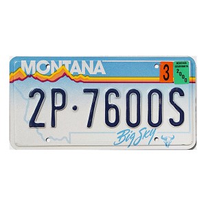 2000 Montana License Plate #2P7600S